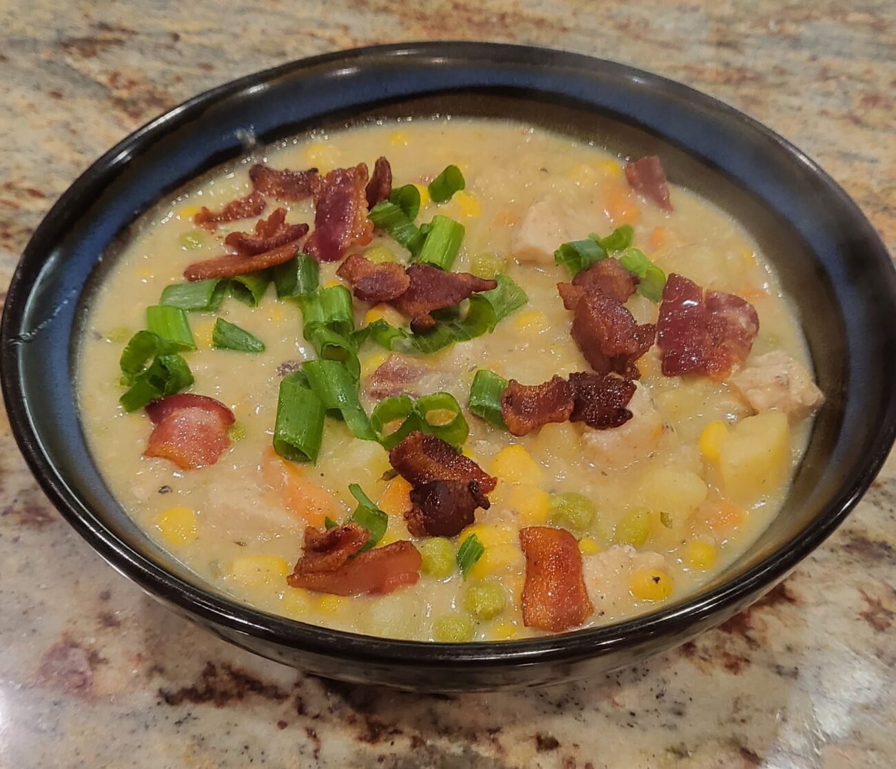 Instant Pot Chicken Potato Corn Chowder with Bacon